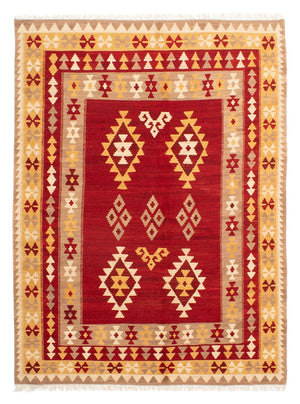 Kelim-tæppe - orientalsk - 252 x 178 cm - mørkerød