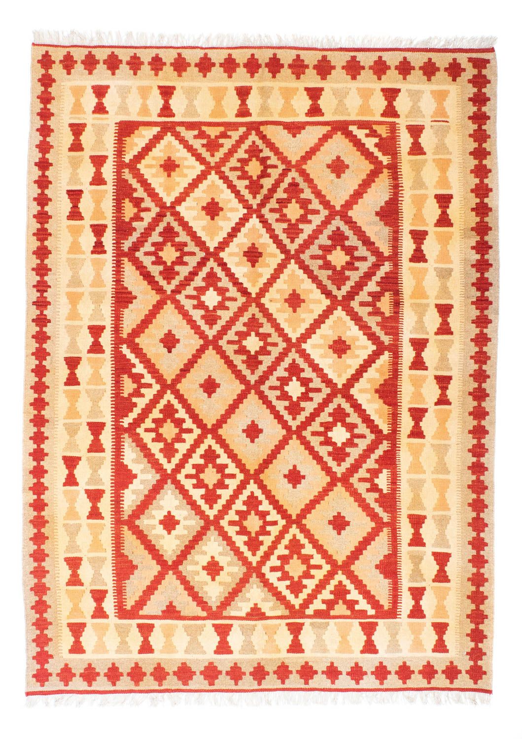 Kelim-tæppe - orientalsk - 211 x 155 cm - rød