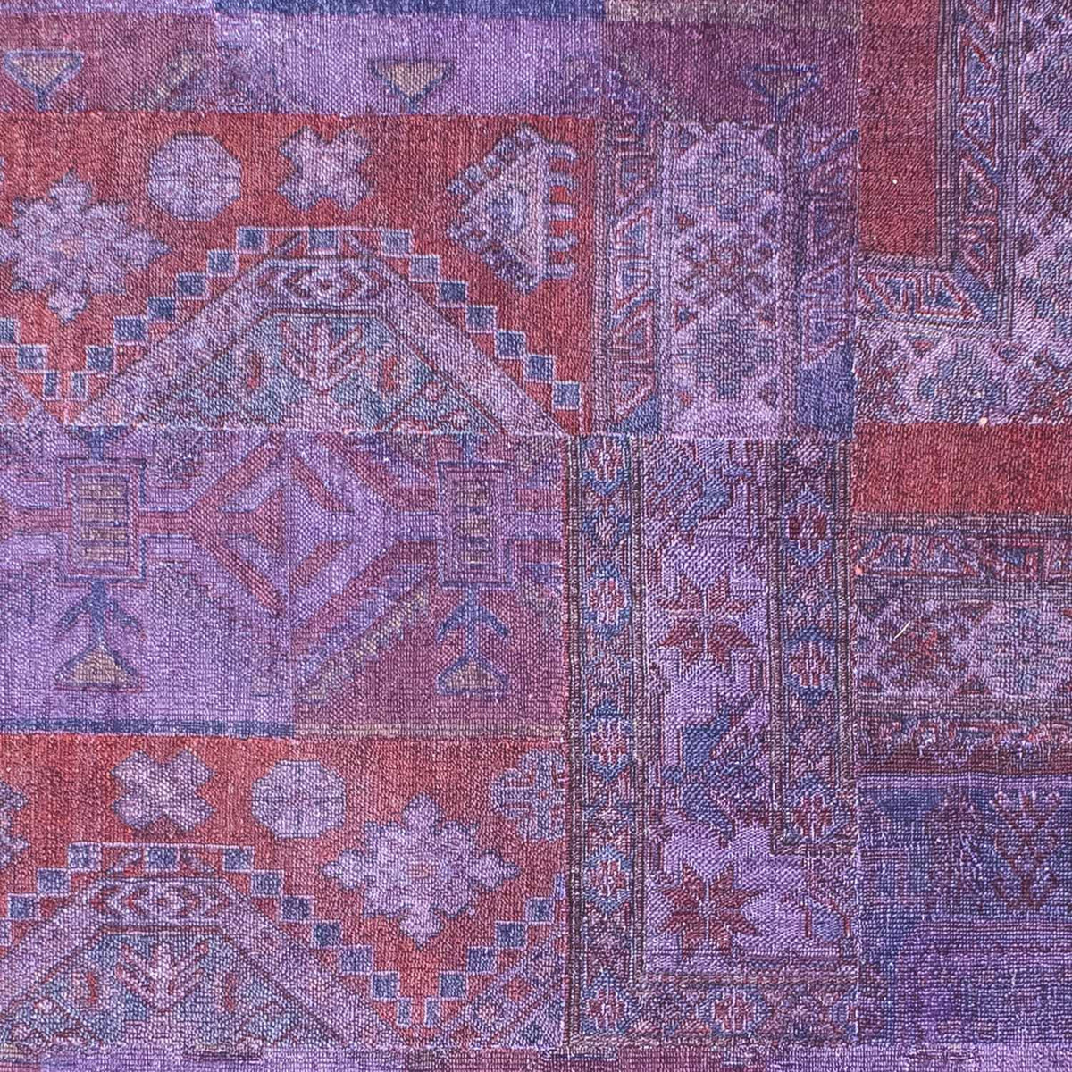 Patchwork-tæppe - 299 x 239 cm - lilla