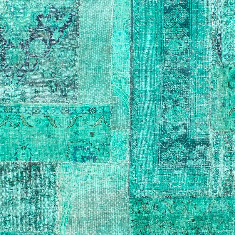 Patchwork-tæppe - 297 x 231 cm - turkis