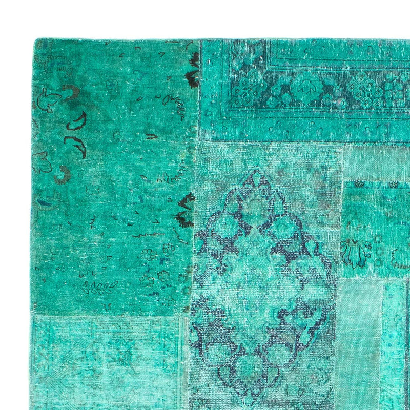 Patchwork-tæppe - 297 x 231 cm - turkis
