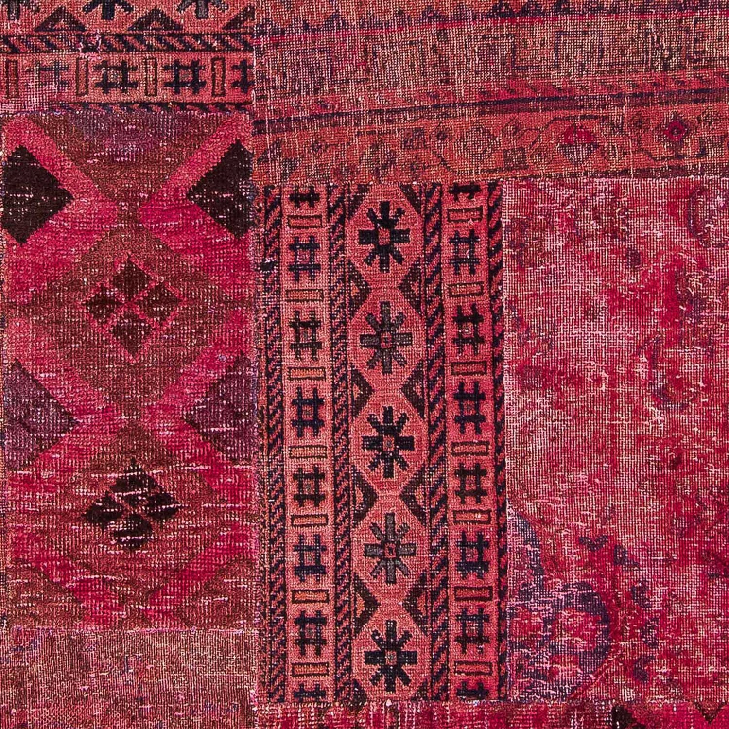 Patchwork-tæppe - 241 x 151 cm - flerfarvet