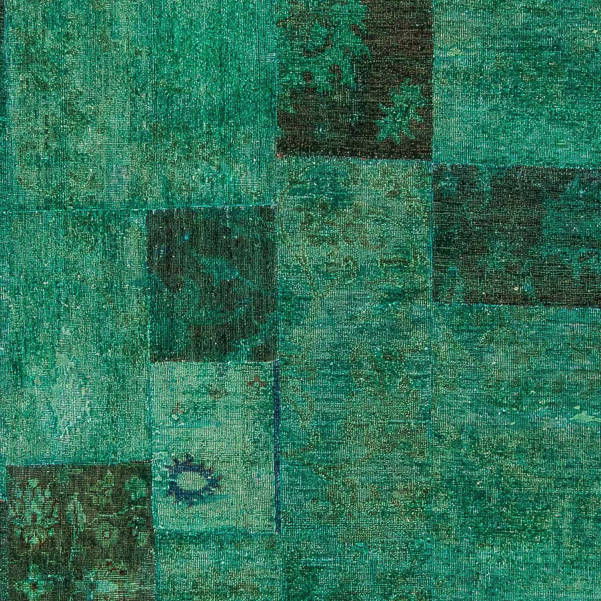 Patchwork-tæppe - 237 x 156 cm - grøn