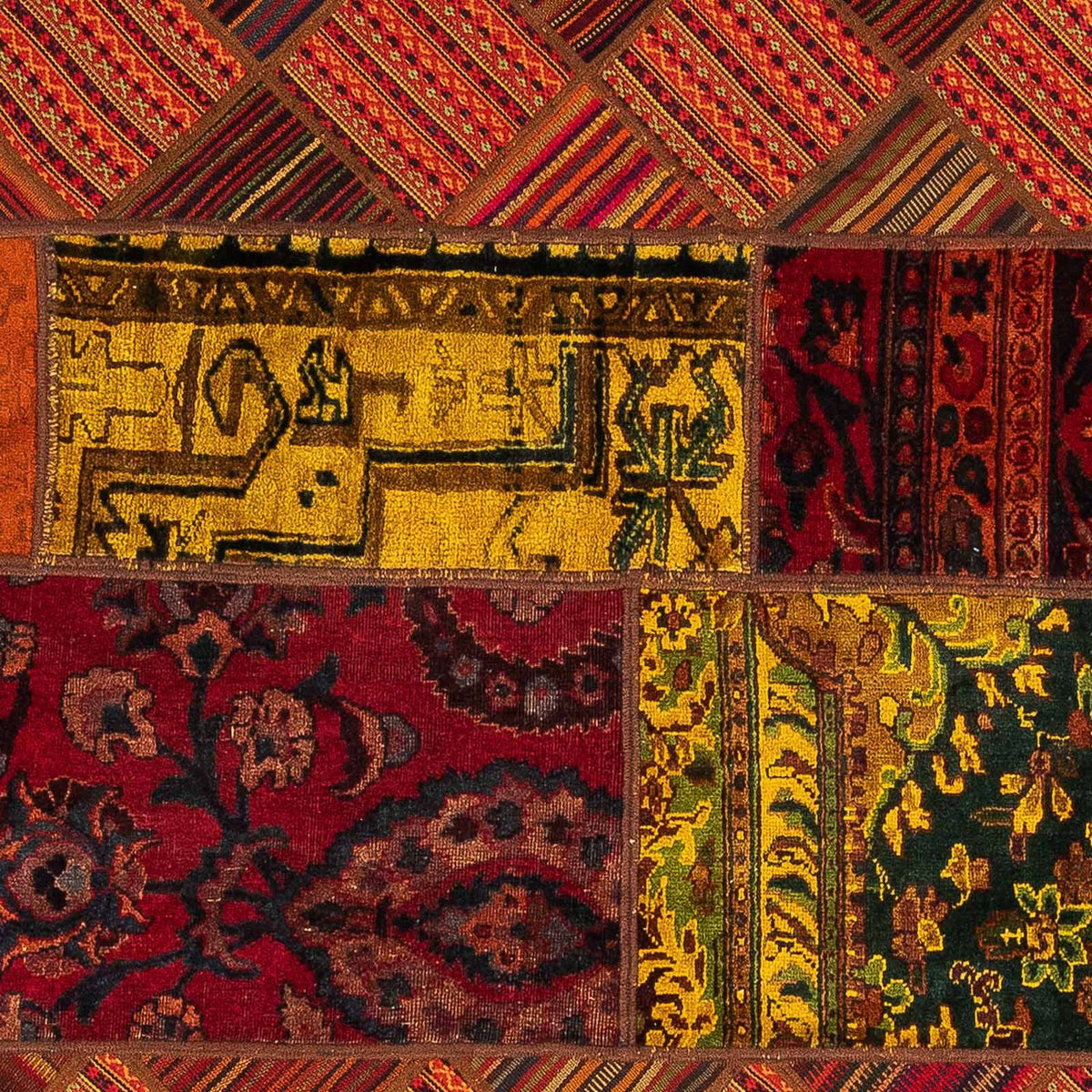 Patchwork-tæppe - 234 x 169 cm - flerfarvet