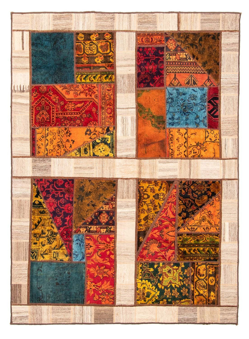 Patchwork-tæppe - 221 x 161 cm - flerfarvet