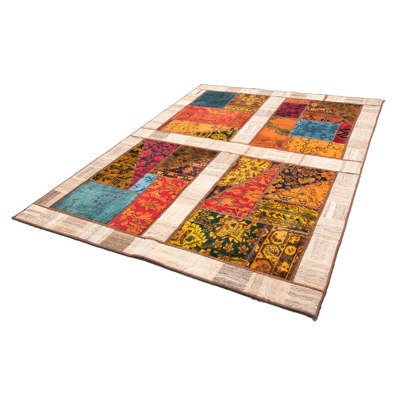 Patchwork-tæppe - 221 x 161 cm - flerfarvet
