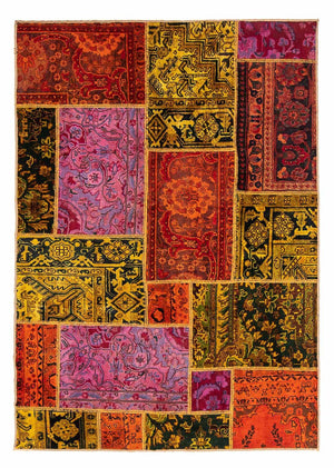 Patchwork-tæppe - 198 x 137 cm - flerfarvet