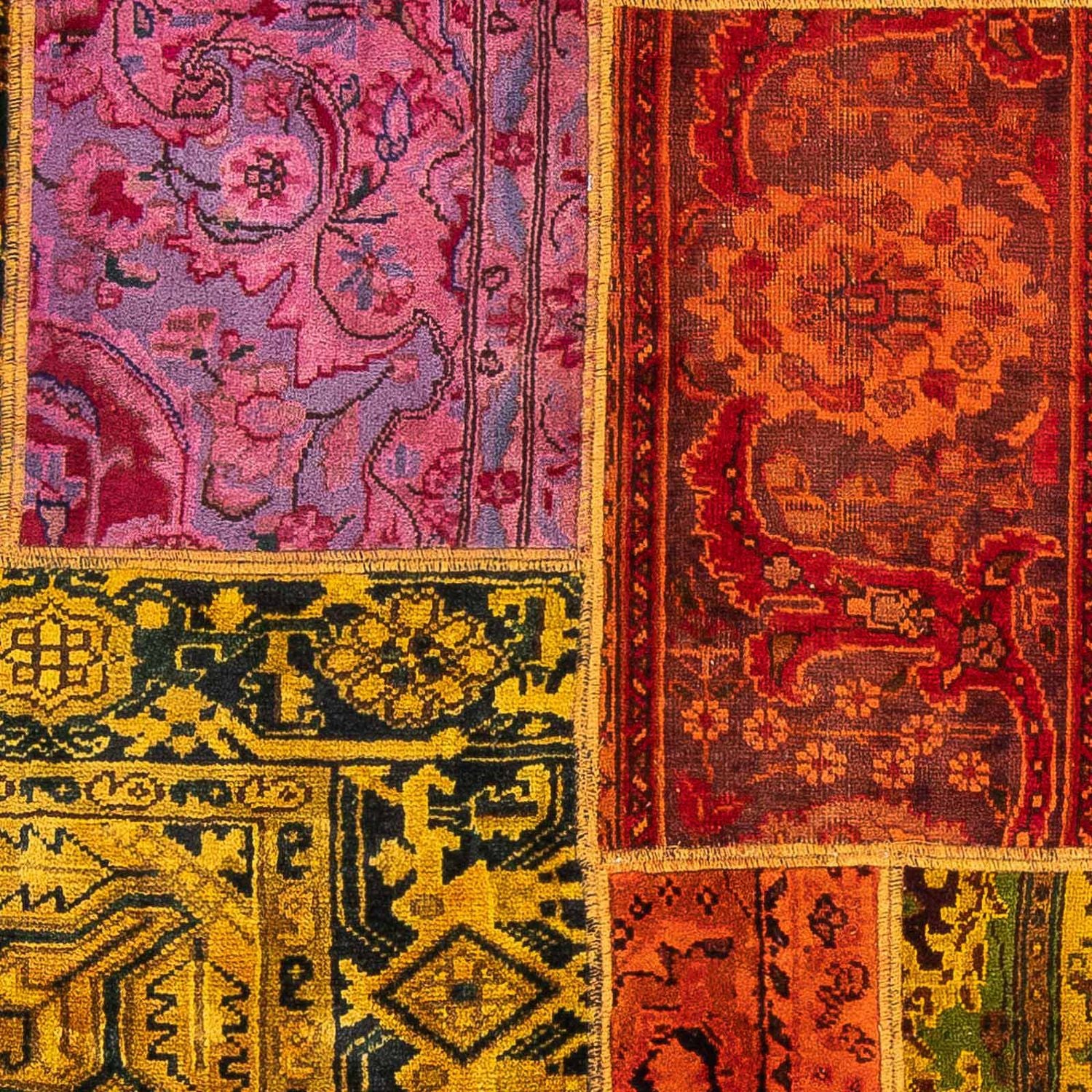 Patchwork-tæppe - 198 x 137 cm - flerfarvet