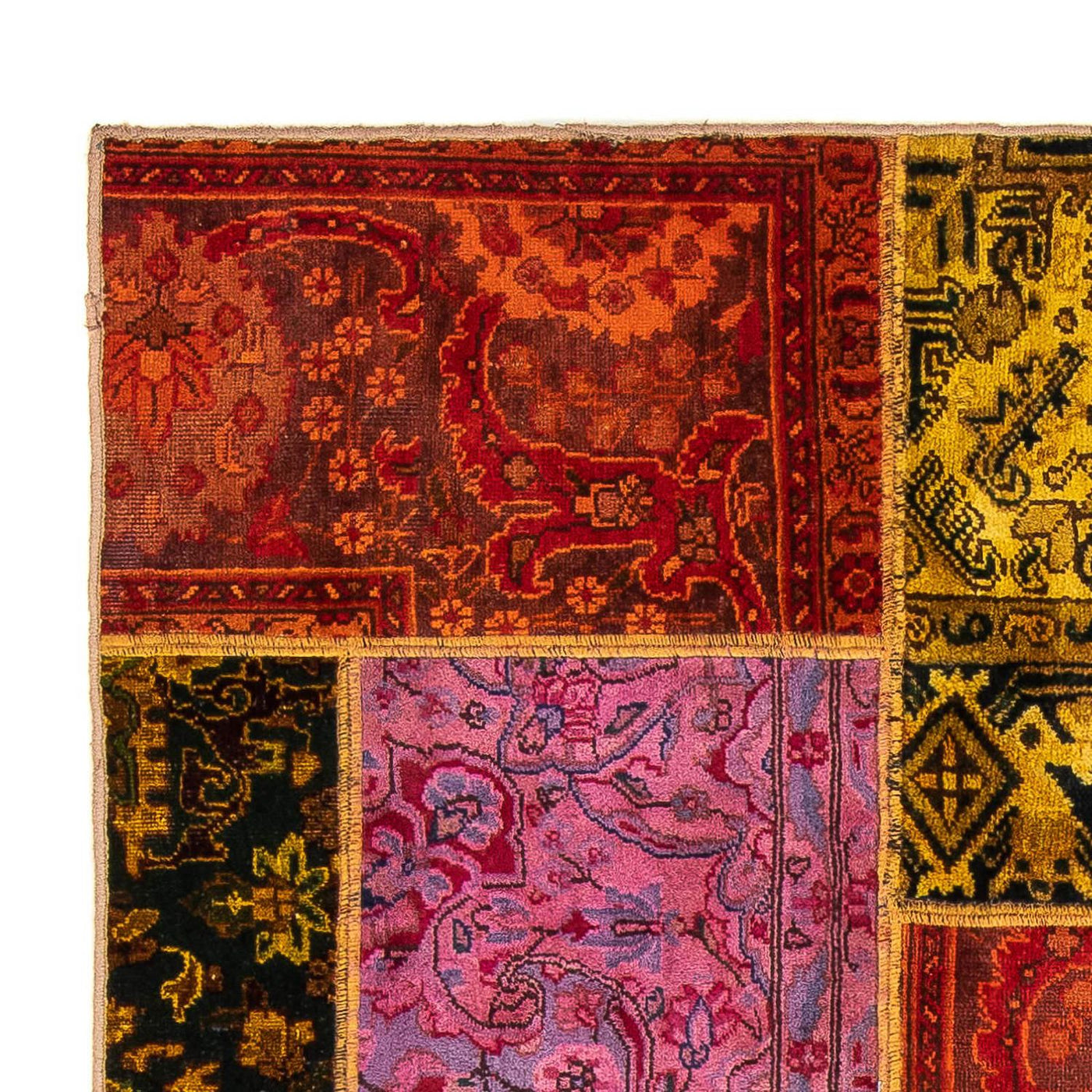 Patchwork-tæppe 198x137cm - Perserteppich Wollteppich