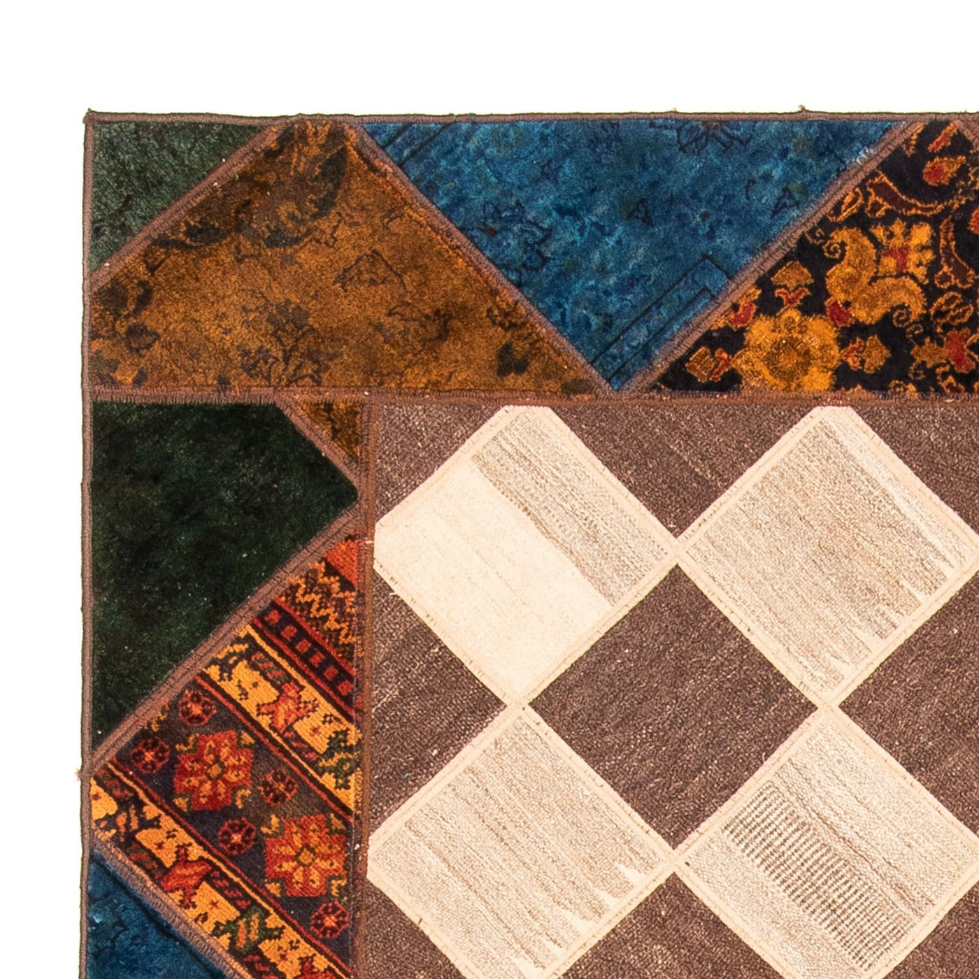 Patchwork-tæppe 229x163cm - Perserteppich Wollteppich