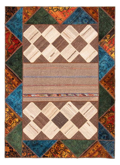 Patchwork-tæppe 164x224cm - Perserteppich Wollteppich