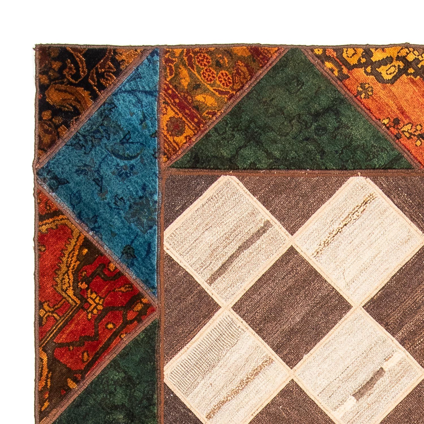 Patchwork-tæppe 224x164cm - Perserteppich Wollteppich