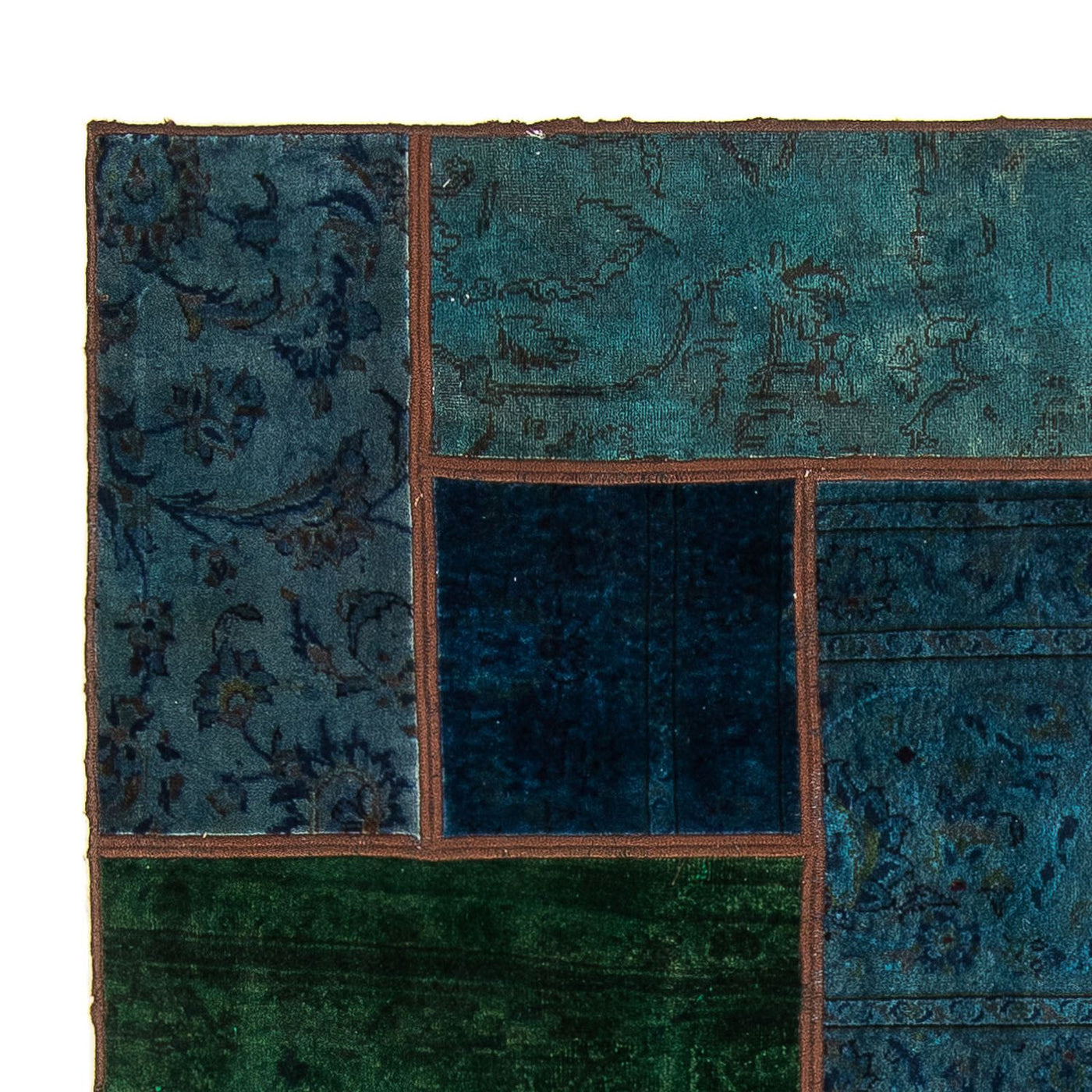 Patchwork-tæppe 207x143cm - Perserteppich Wollteppich