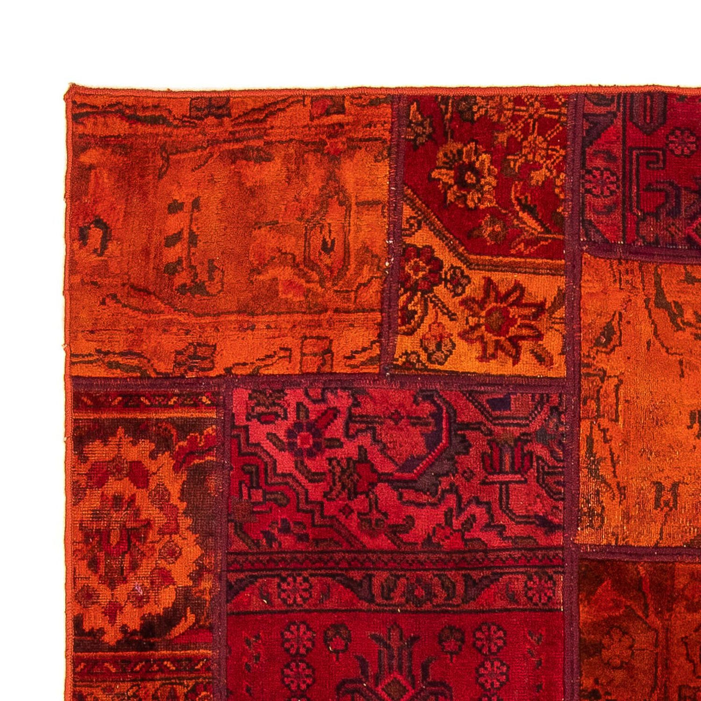 Patchwork-tæppe 194x140cm - Perserteppich Wollteppich