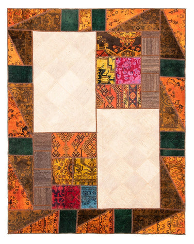 Patchwork-tæppe 194x249cm - Perserteppich Wollteppich