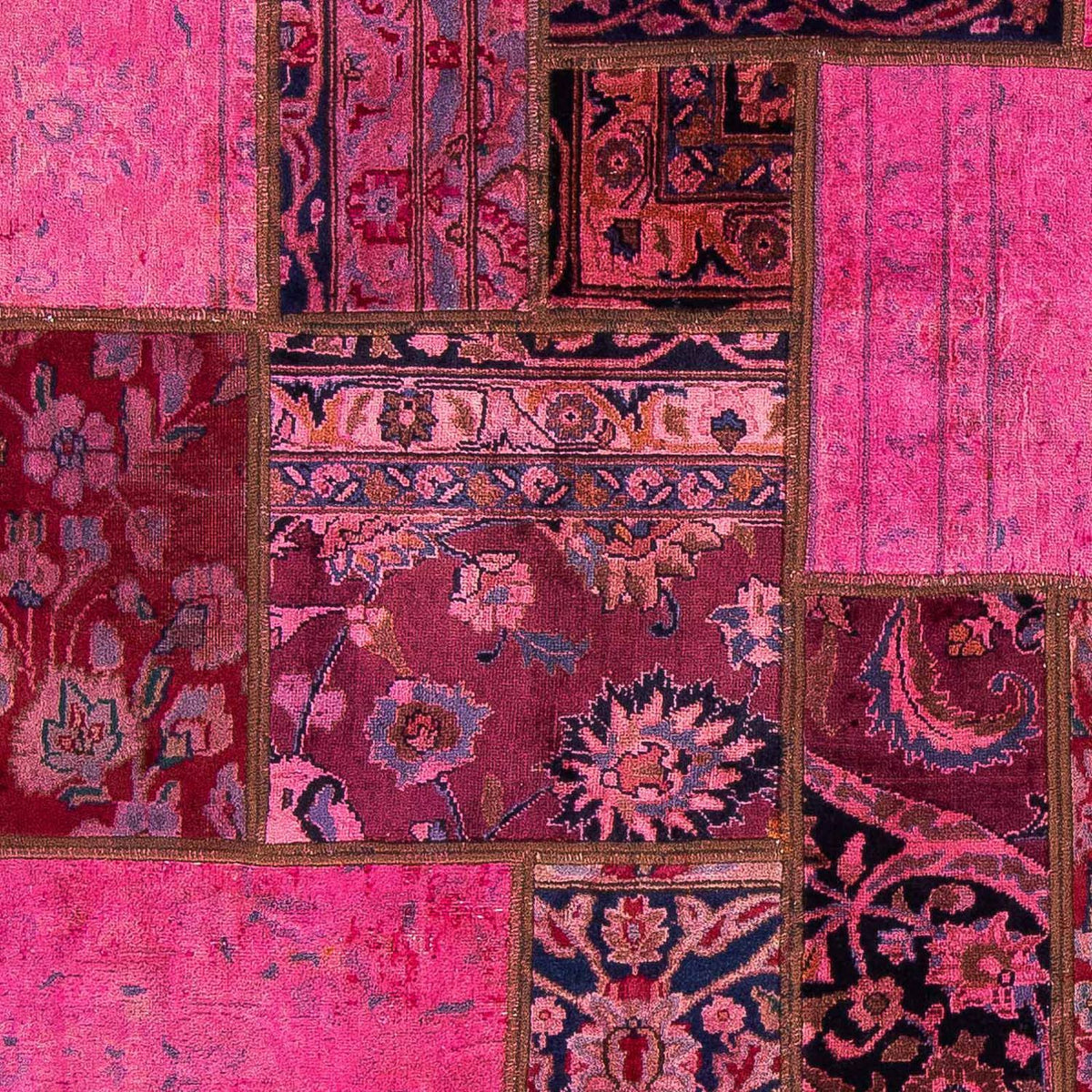 Patchwork-tæppe - 197 x 138 cm - flerfarvet