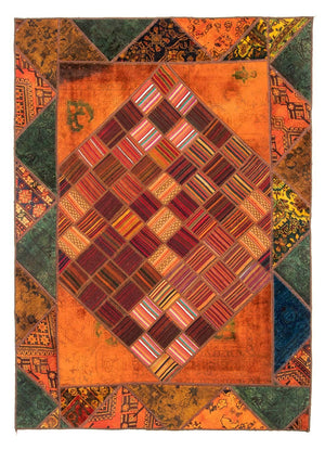 Patchwork-tæppe - 225 x 164 cm - flerfarvet