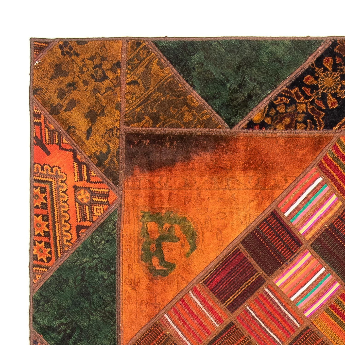 Patchwork-tæppe 225x164cm - Perserteppich Wollteppich