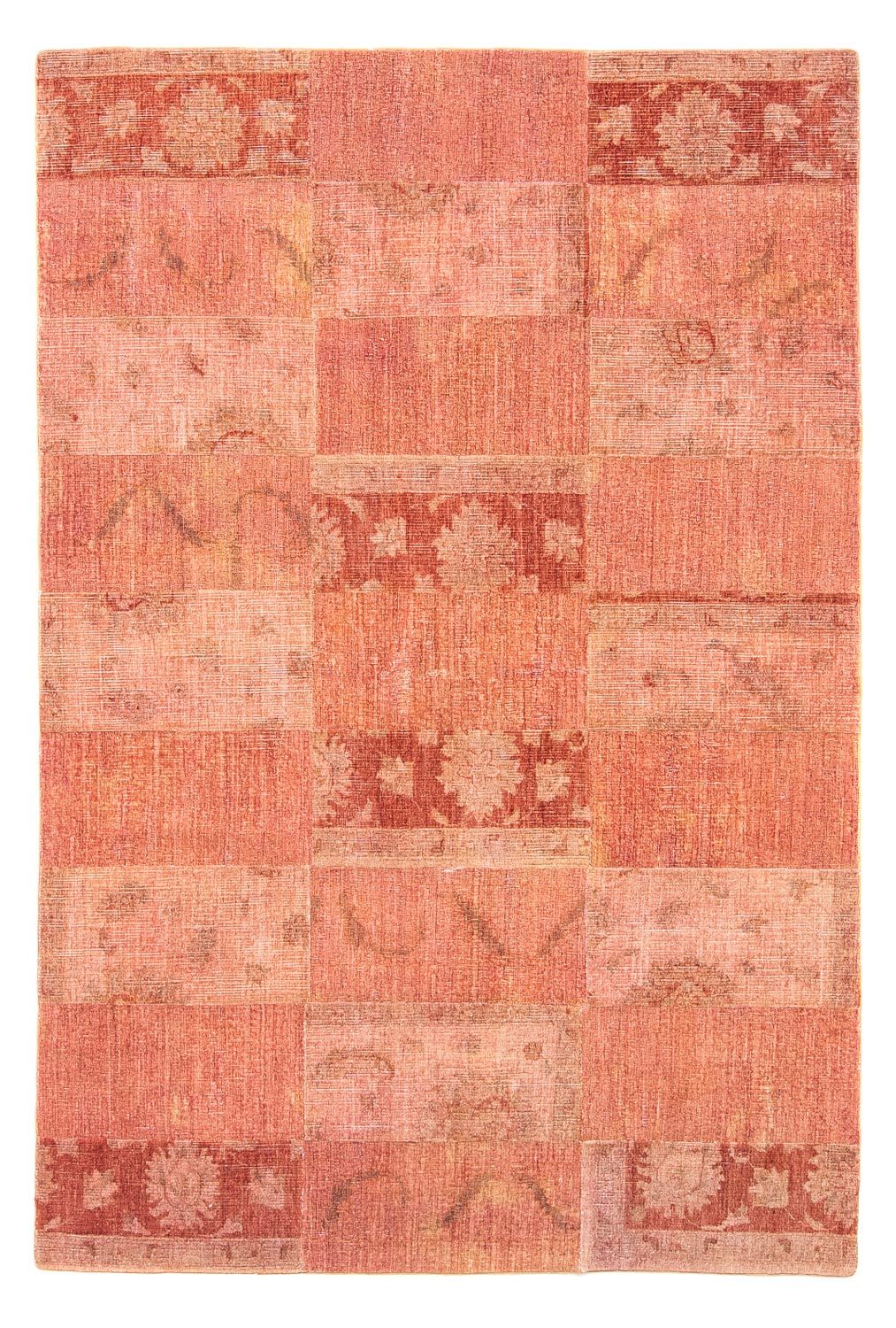 Patchwork-tæppe - 270 x 181 cm - lysrød