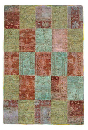 Patchwork-tæppe - 223 x 150 cm - flerfarvet