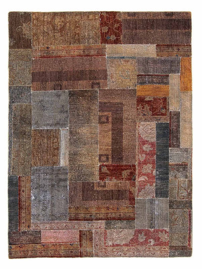 Patchwork-tæppe 146x194cm - Uldtæppe