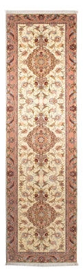 Løber Persisk tæppe - Tabriz - Royal - 310 x 88 cm - beige
