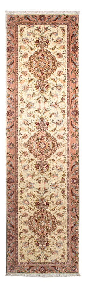 Løber Persisk tæppe - Tabriz - Royal - 310 x 88 cm - beige