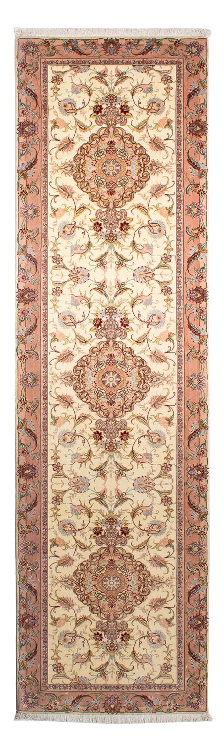 Løber Persisk tæppe - Tabriz - Royal - 310 x 88 cm - beige