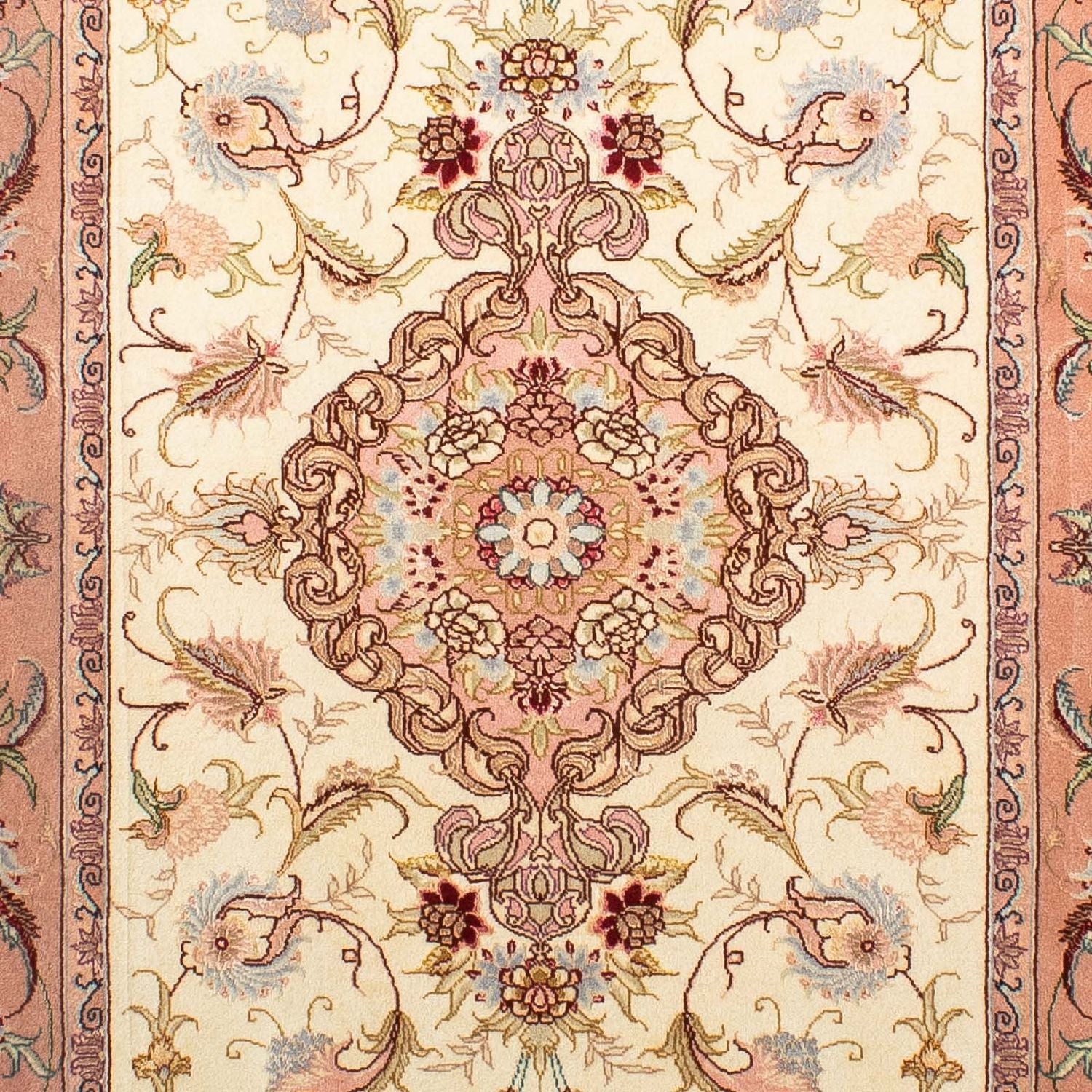 Løber Persisk tæppe - Tabriz - Royal - 310 x 88 cm - beige