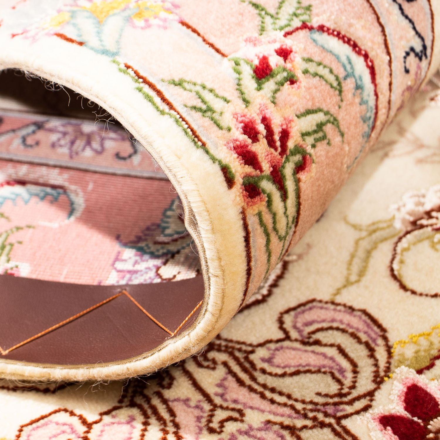 Løber Persisk tæppe - Tabriz - Royal - 310 x 88 cm - beige