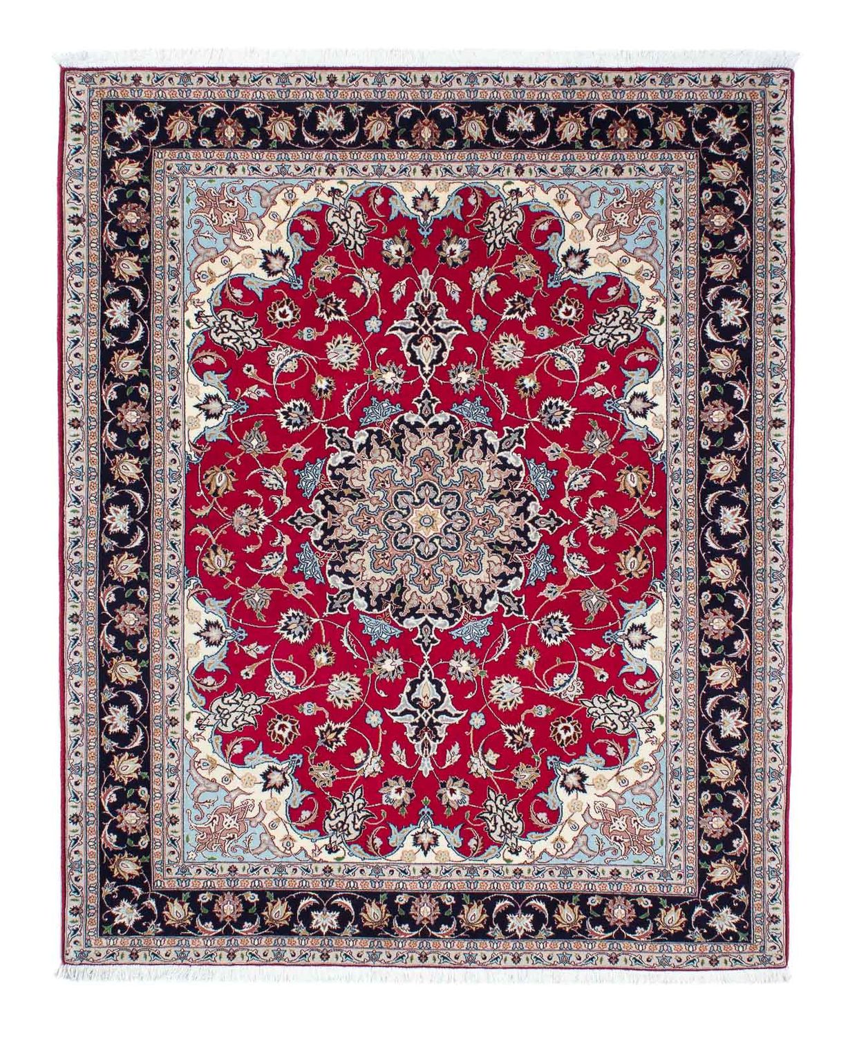 Persisk tæppe - Tabriz - Royal - 200 x 153 cm - mørkerød