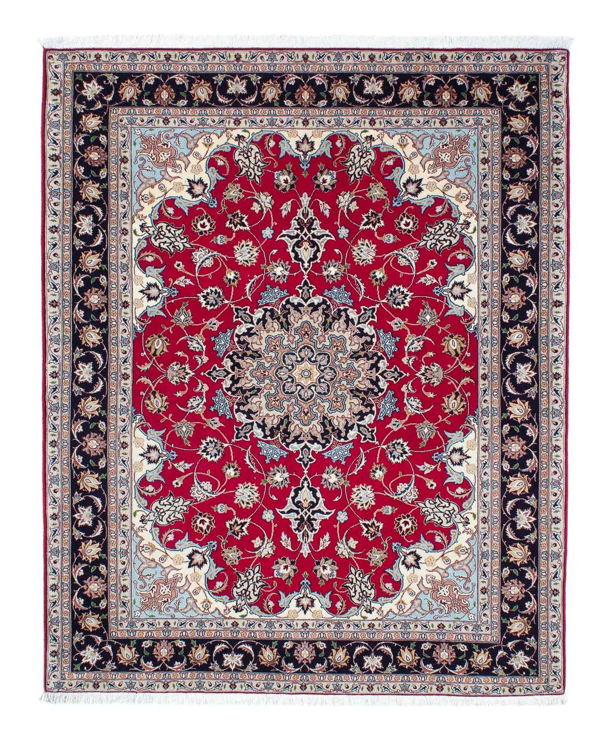 Persisk tæppe - Tabriz - Royal - 200 x 153 cm - mørkerød