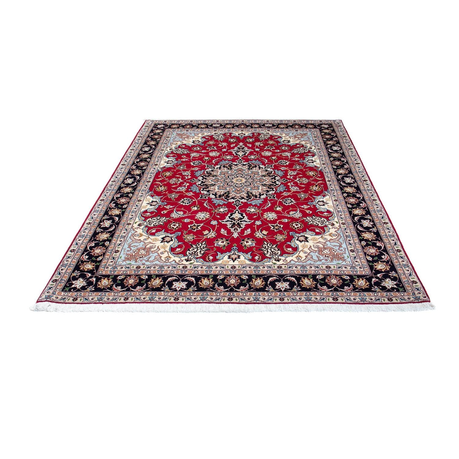 Persisk tæppe - Tabriz - Royal - 200 x 153 cm - mørkerød