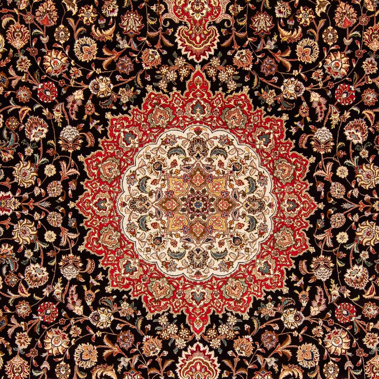 Persisk tæppe - Tabriz - 393 x 300 cm - lysrød