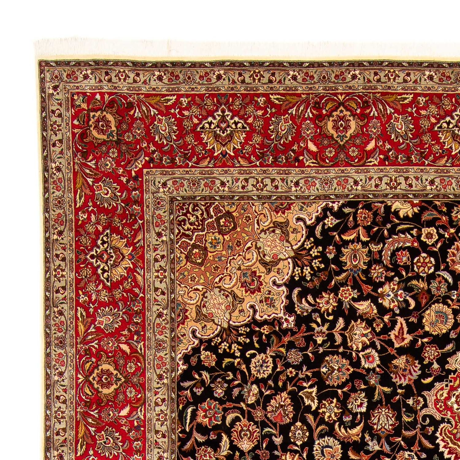 Persisk tæppe - Tabriz - 393 x 300 cm - lysrød
