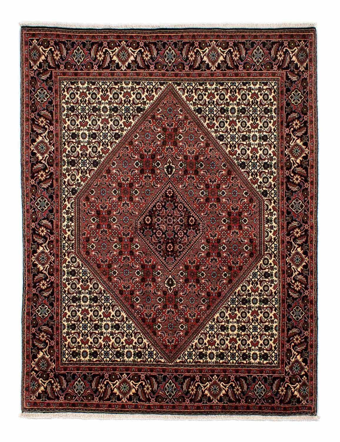 Persisk tæppe - Bijar - 244 x 171 cm - mørkerød
