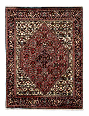 Persisk tæppe - Bijar - 244 x 171 cm - mørkerød