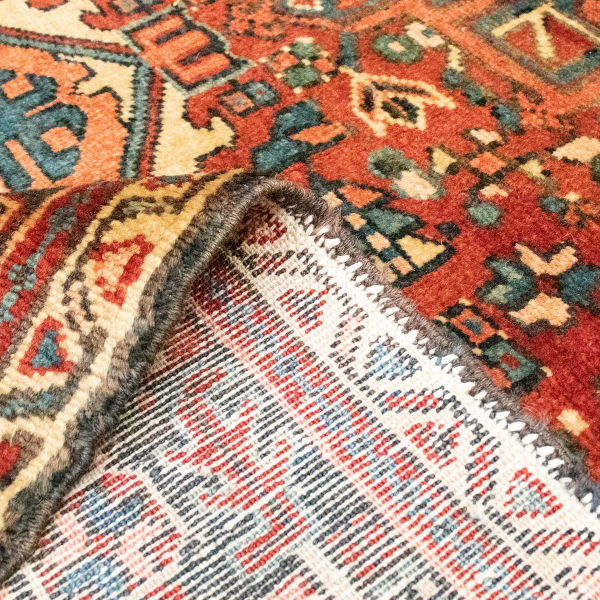 Persisk tæppe - Nomadisk - 190 x 140 cm - mørkerød