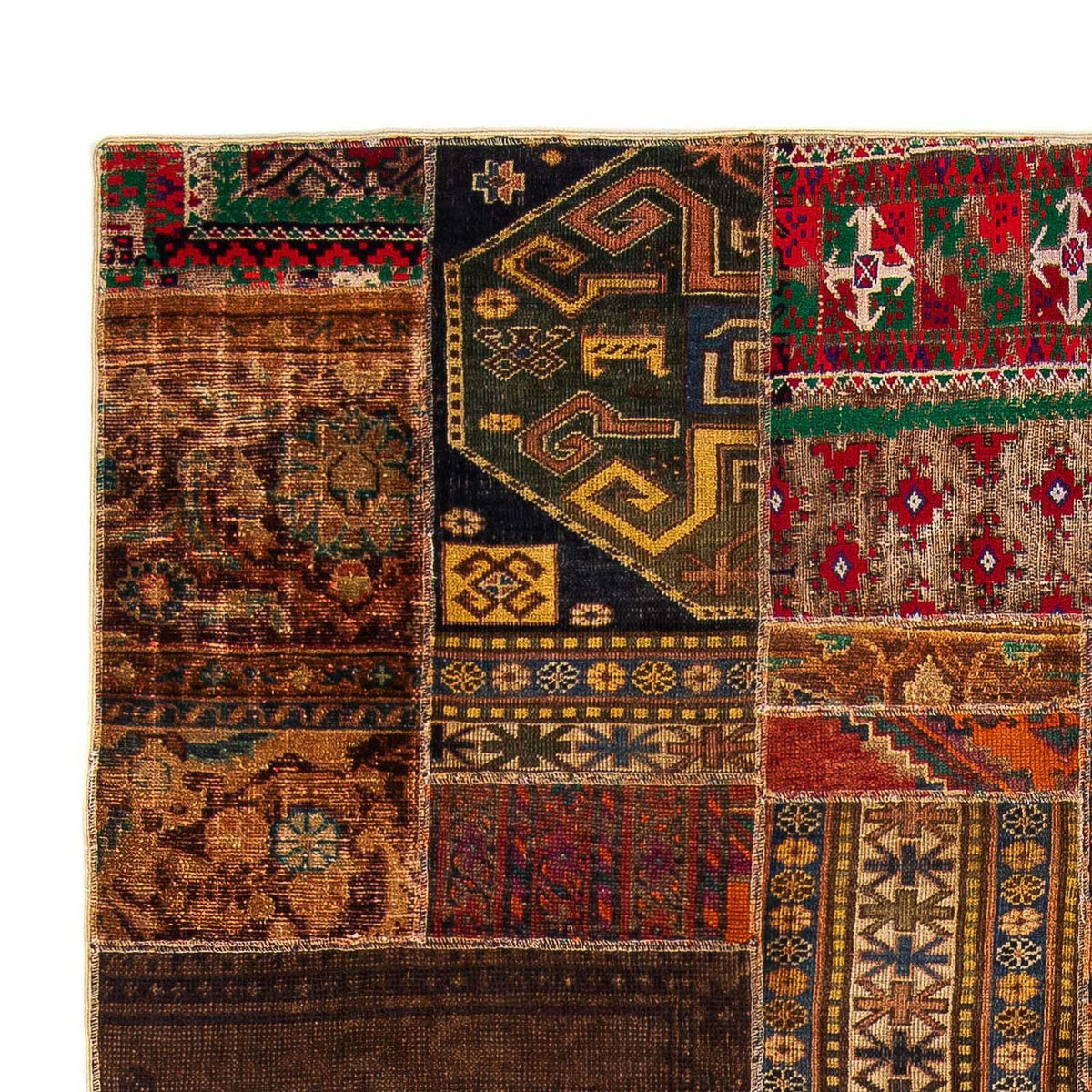 Patchwork-tæppe 179x271cm - Uldtæppe