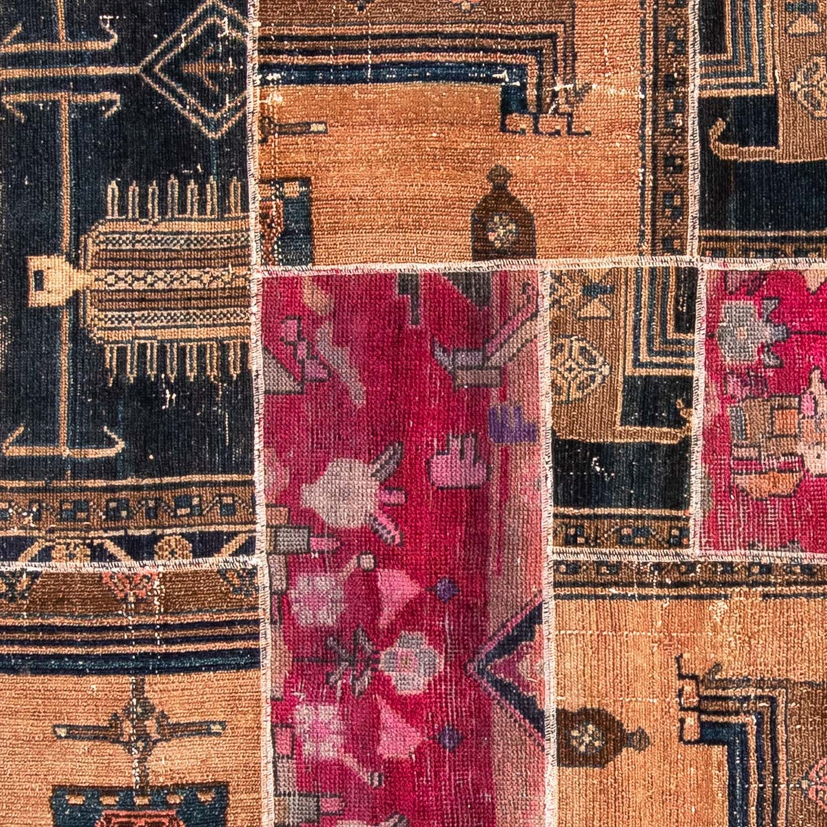 Patchwork-tæppe - 244 x 164 cm - flerfarvet