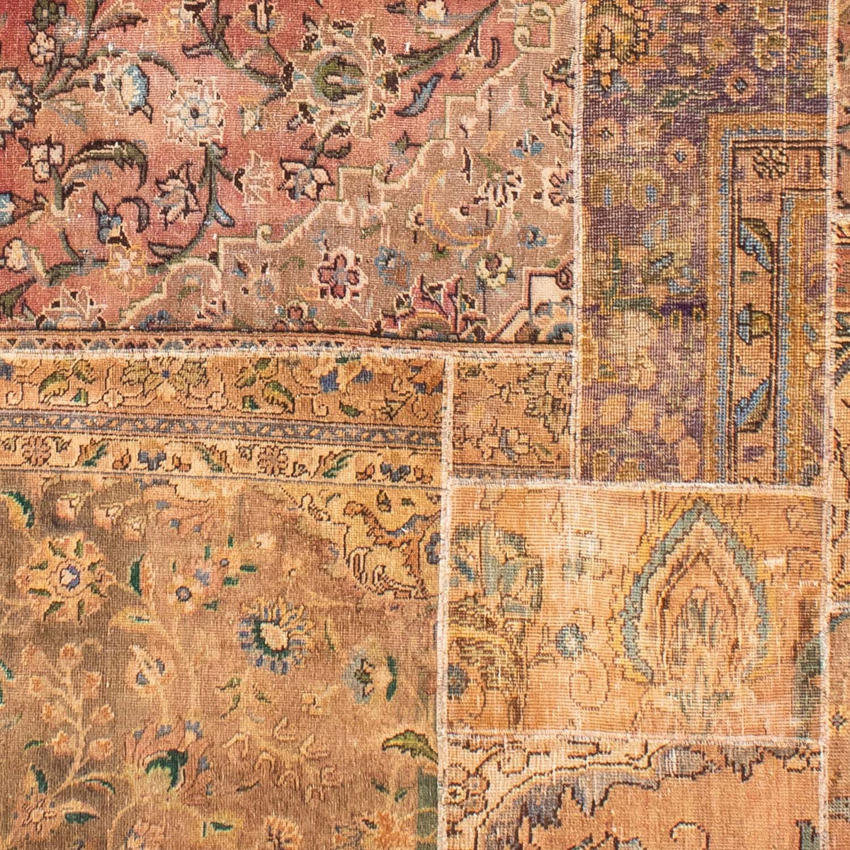 Patchwork-tæppe - 301 x 241 cm - flerfarvet