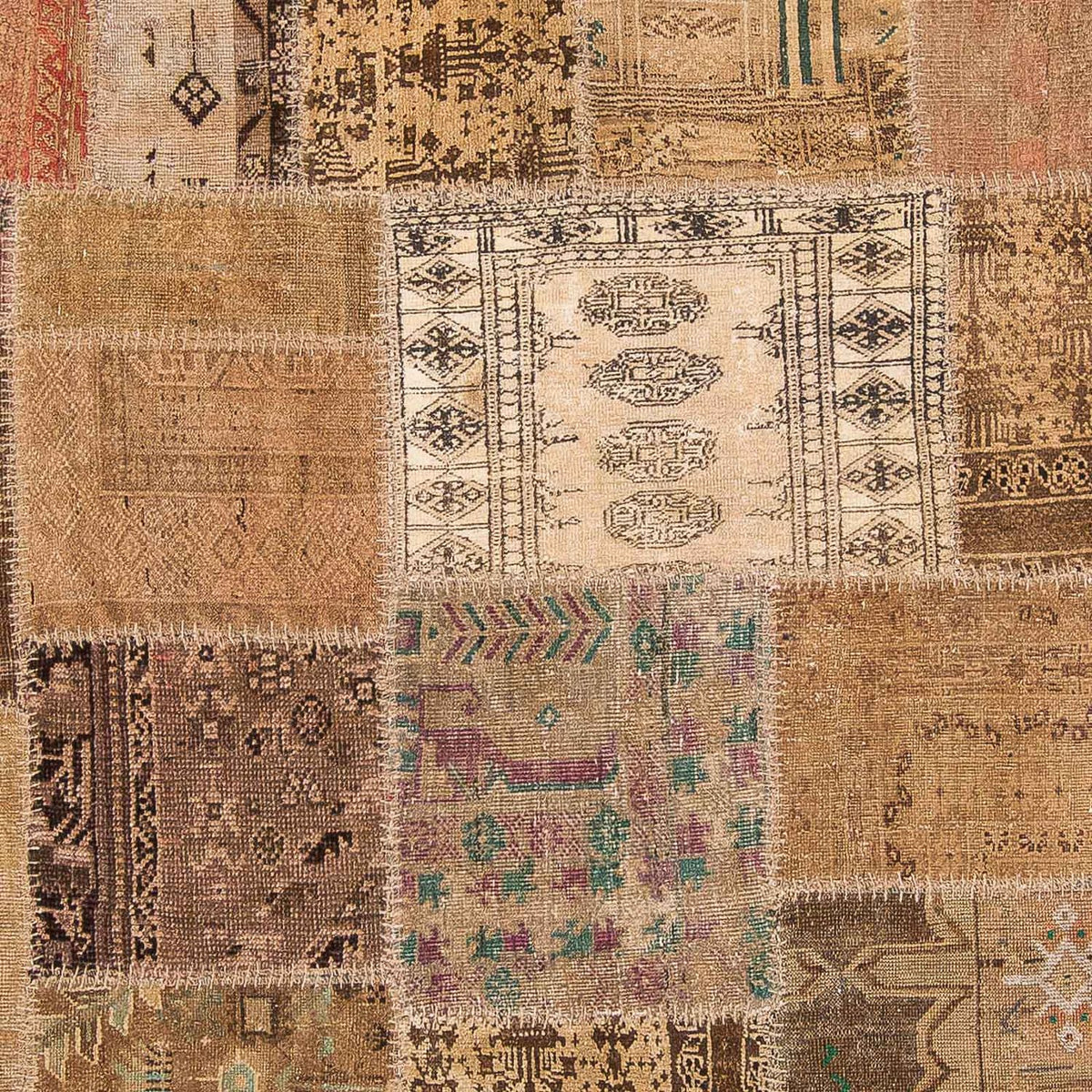 Patchwork-tæppe - 256 x 172 cm - flerfarvet