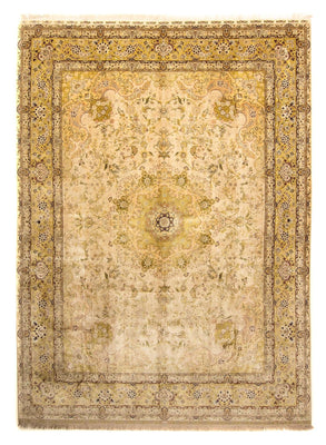 Silketæppe - Hereke Silk - Premium - 375 x 277 cm - beige