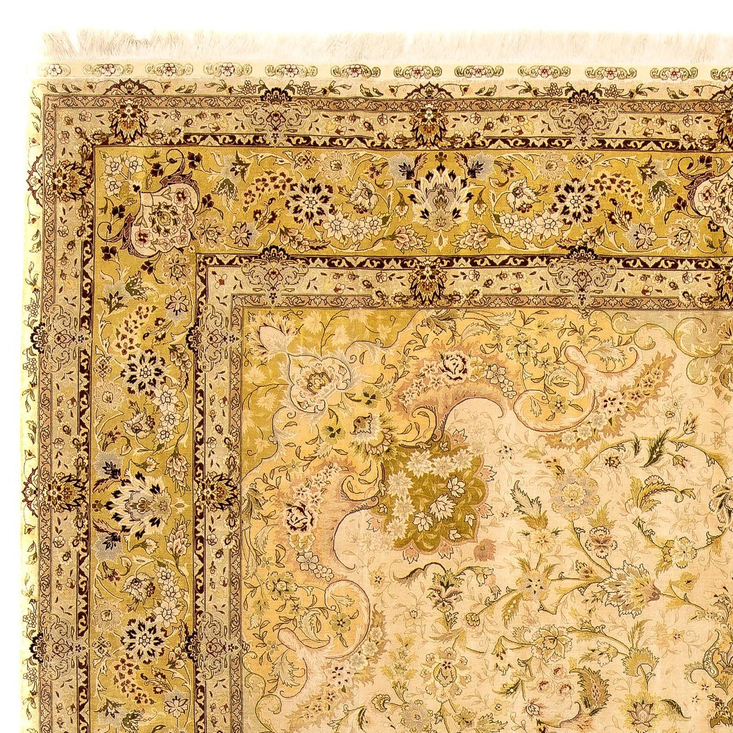 Silketæppe - Hereke Silk - Premium - 375 x 277 cm - beige