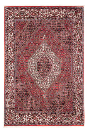 Persisk tæppe - Bijar - 241 x 172 cm - mørkerød