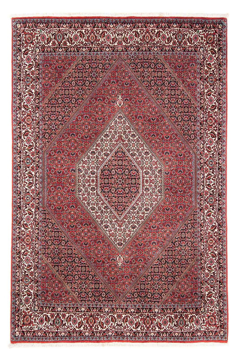 Persisk tæppe - Bijar - 241 x 172 cm - mørkerød