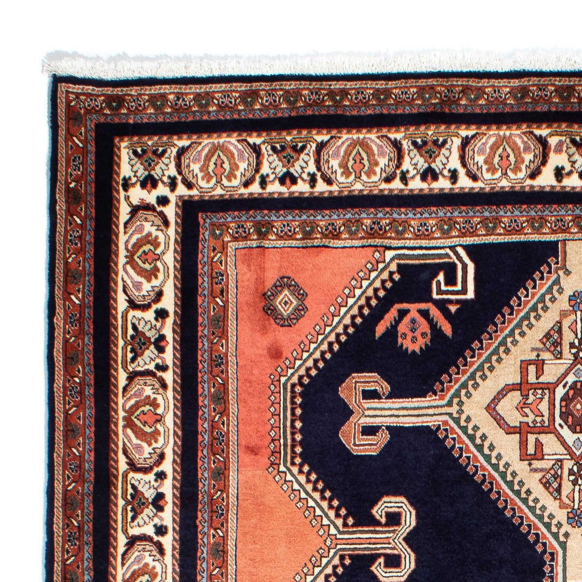 Persisk tæppe - Bijar - 238 x 175 cm - mørkeblå