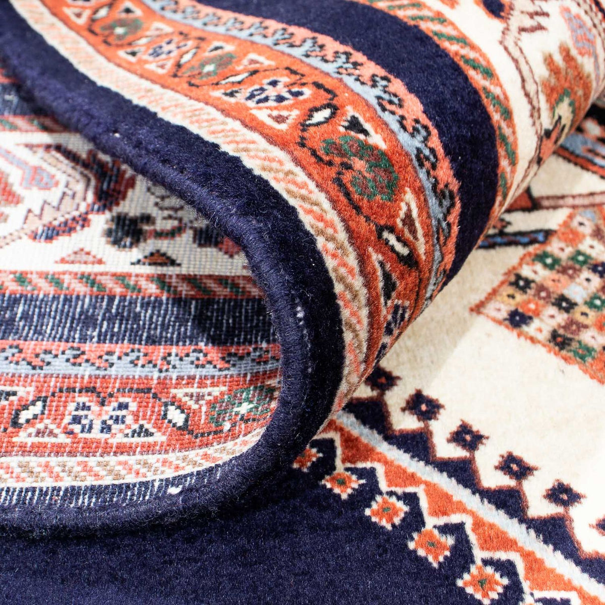 Persisk tæppe - Bijar - 238 x 175 cm - mørkeblå