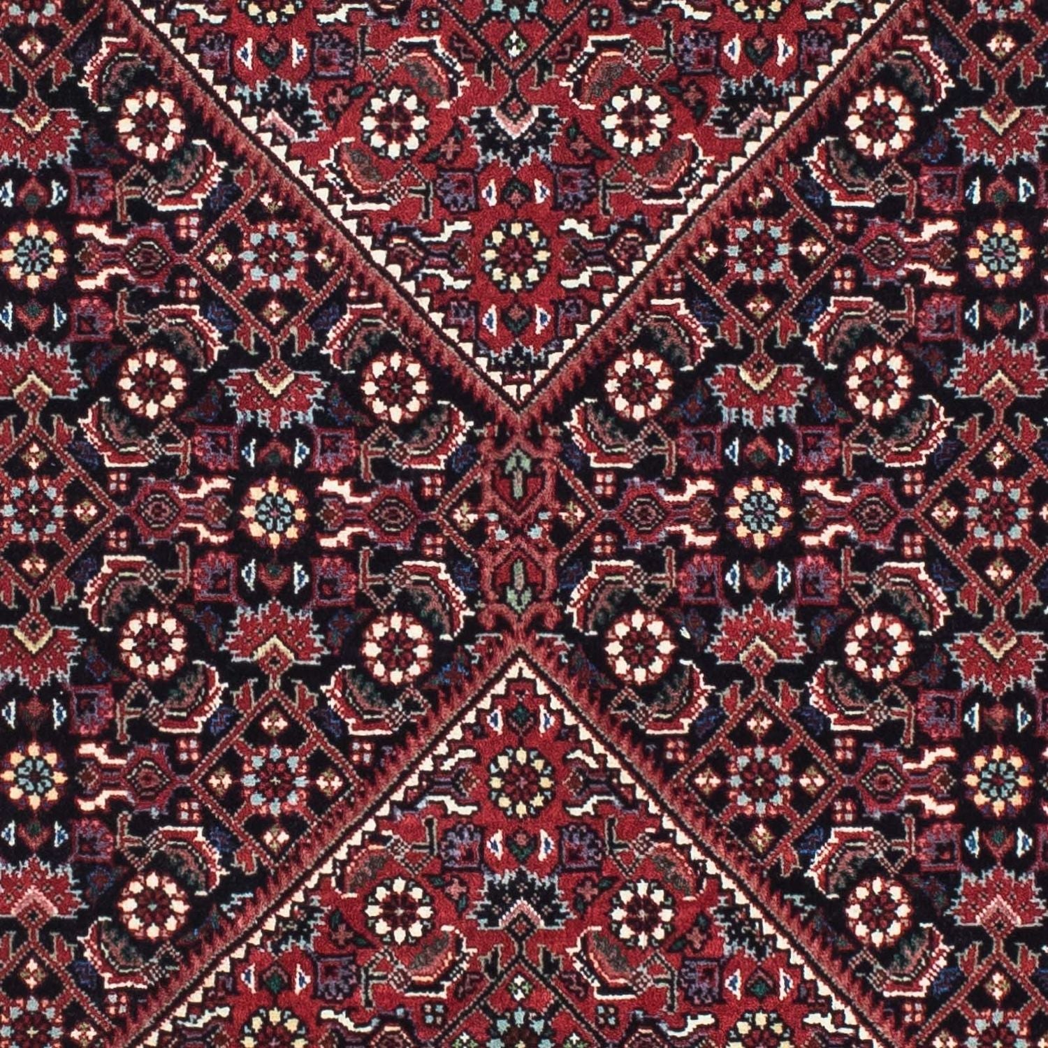Løber Persisk tæppe - Bijar - 200 x 76 cm - mørkeblå