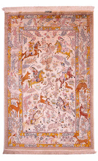 Silketæppe - Ghom Silk - Premium - 195 x 125 cm - pink